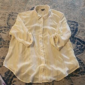 Torrid Yellow and White Striped Shirt